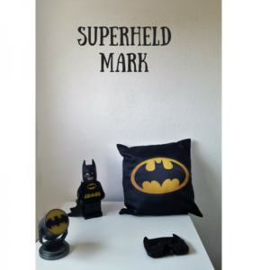 Muursticker naam met tekst superheld