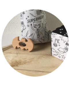 Houten vleermuis bijtring geboorte cadeau