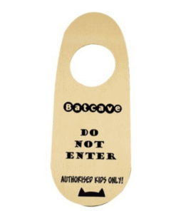deurhanger batcave authorised kids only superheldenshop