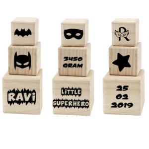 Geboortetoren hout Little Superhero