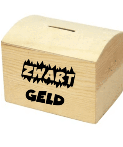 Houten spaarpot zwart geld