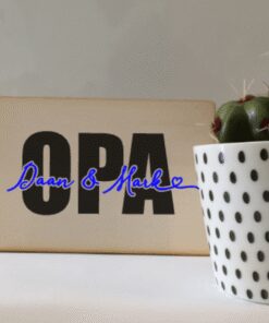 houten ansichtkaart opa kleinkinderen gepersonaliseerd