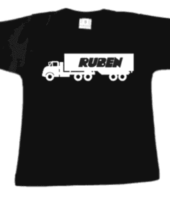 Alternative view of baby shirt vrachtwagen met naam