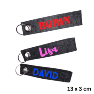 Alternative view of Vilten Sleutelhanger met naam