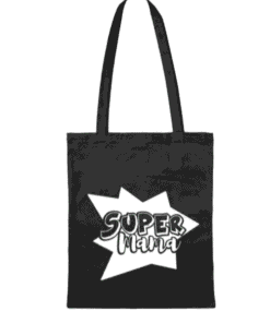 Katoenen tas juf supermama superoma lange hengsels