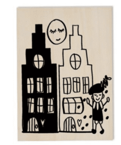 Houten kaart sinterklaashuisjes Lieverdeliefste