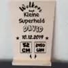 Houten Geboorte poster Welkom Kleine Superheld