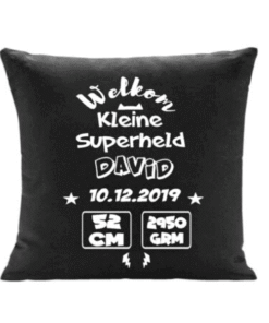 Geboorte kussenhoes Kleine superheld