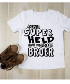 baby kinder tshirt Deze superheld wordt grote broer