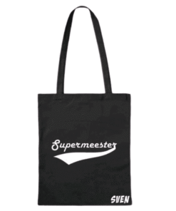 katoenen tas Supermeester met naam lang hengsel