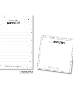 Meester - notitieboekje en post - it