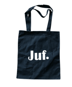 Katoenen tas juf met lang hengsel