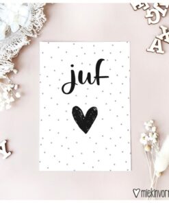 ansichtkaart juf hart