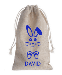 Zakje voor Paaseitjes paaskonijn met naam