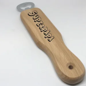 Alternative view of Flessenopener Superpapa met houten handvat