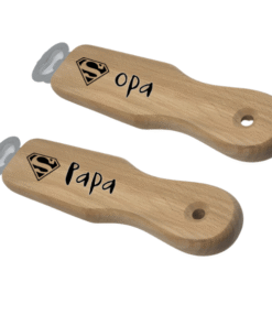 Flessenopener Superpapa met houten handvat