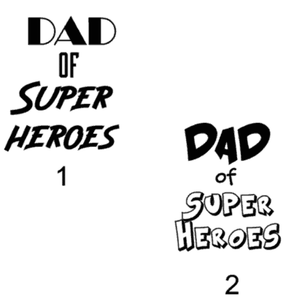 Strijkapplicatie dad of superheroes
