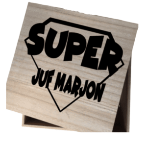 Houten kadobox Superjuf