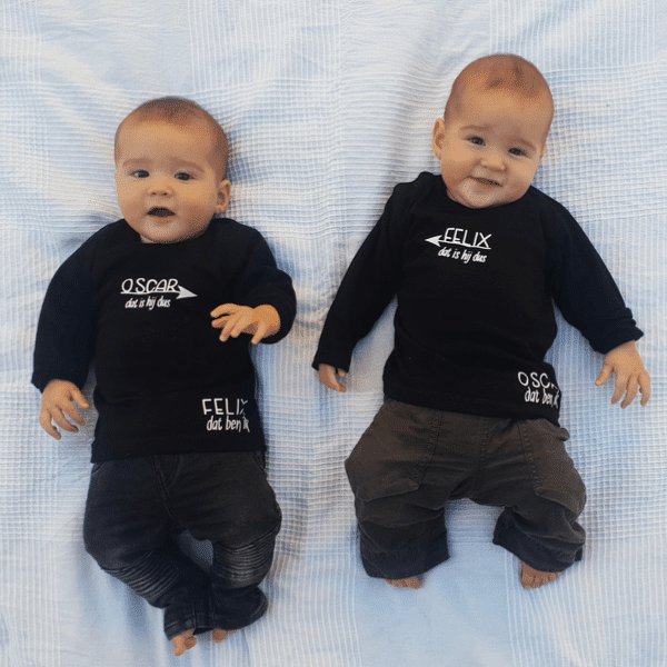 Baby shirt tweeling naam, dat is hij dus - Afbeelding 2
