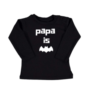 Baby shirt papa is batpapa