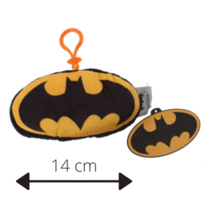 kussen Batman logo 14 cm pluche zwart/geel