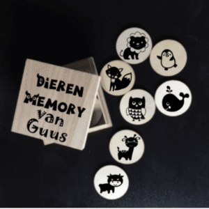 Houten Dieren memory in doosje