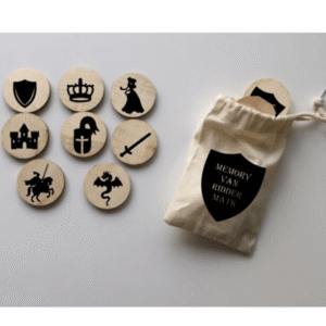 Houten memory spel in zakje ridders