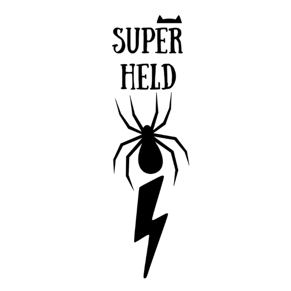 Groeimeter muursticker superheld