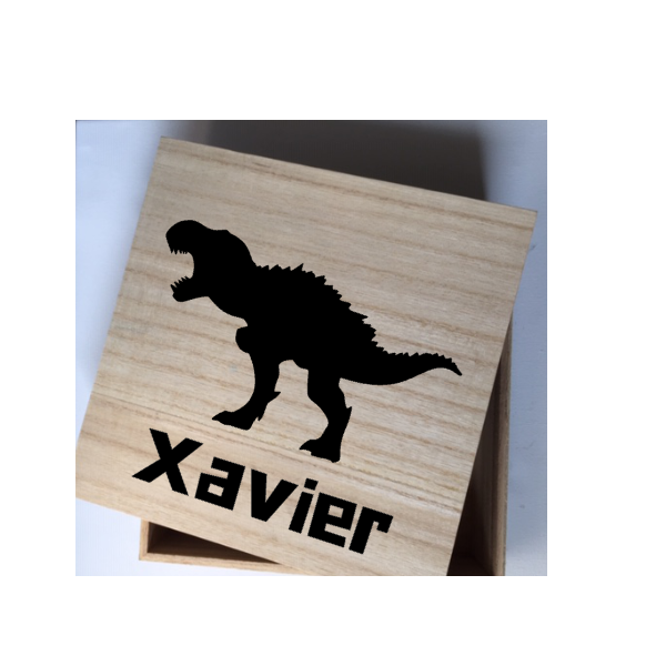 Giftbox dinosaurus met naam