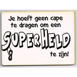 Houten kaart cape superheld