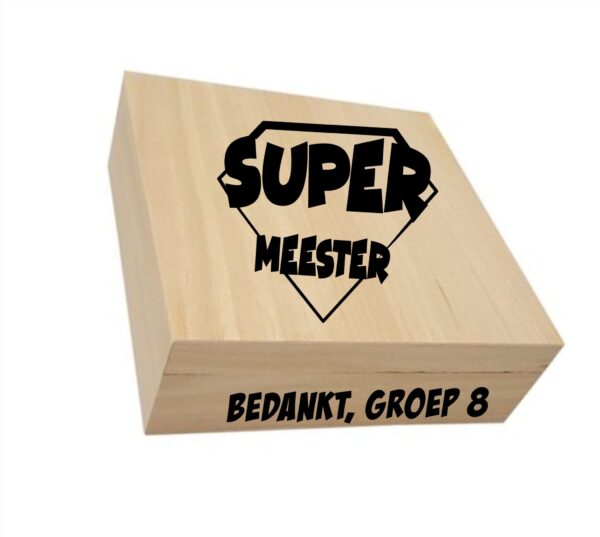 Houten kadobox Supermeester