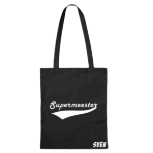 katoenen tas Supermeester met naam lang hengsel
