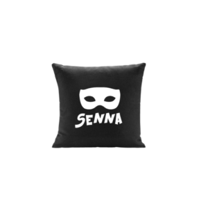 Kussenhoes Superhero half masker met naam