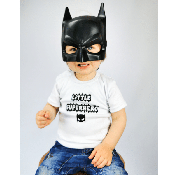Baby shirt little superhero batman