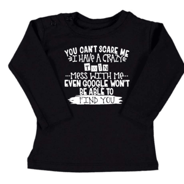 baby tshirt You can't scare me - Afbeelding 2