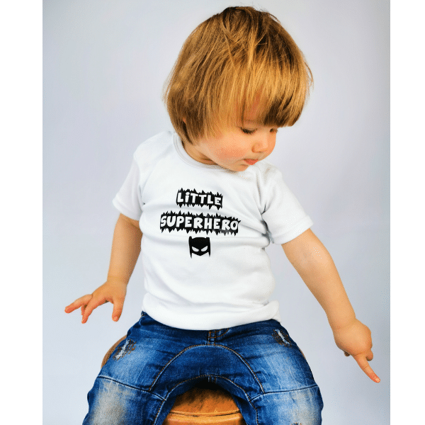 Baby shirt little superhero batman - Afbeelding 3