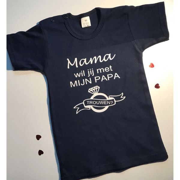 Kids shirt mama wil jij met mijn papa trouwen