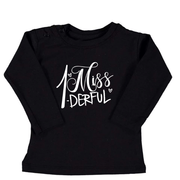 Baby shirt miss onederful 1 jaar