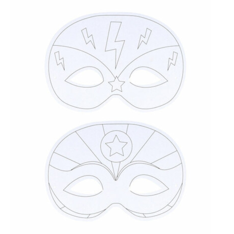 Kleur je eigen Super Helden Maskers | 2 stuks - Afbeelding 3